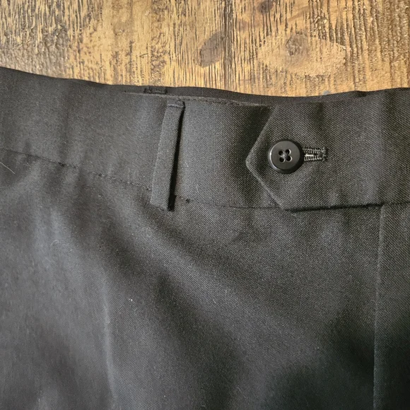 Na STAFFORD performance mens Dress Pants SIZE 38x34 COLOR BLACK POLYESTER/WOOL - Picture 4 of 10